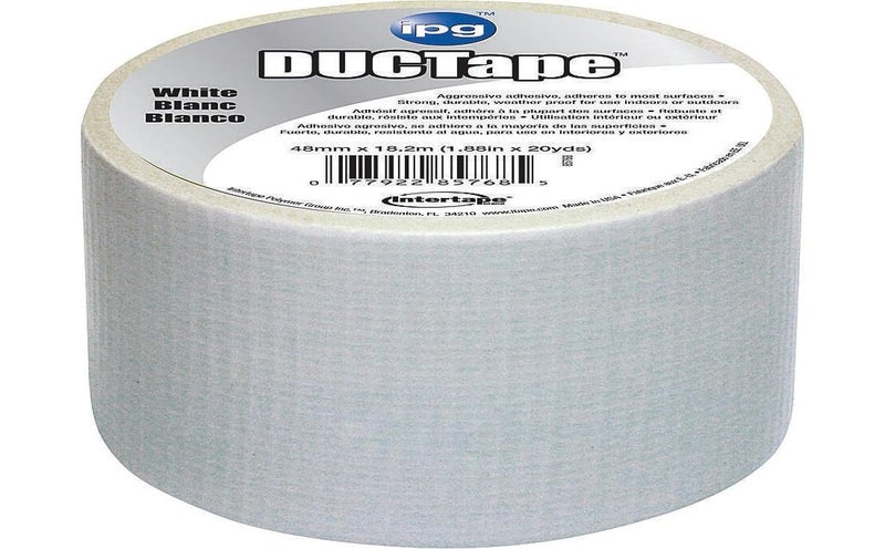 IPG 6720WHT JobSite DUCTape, Colored Duct Tape, 1.88" x 20 yd, White (Single Roll) - Image 1